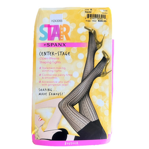 Star Power by SPANX NEW Center Stage Open Weave Shaping Tights Size E #H243066